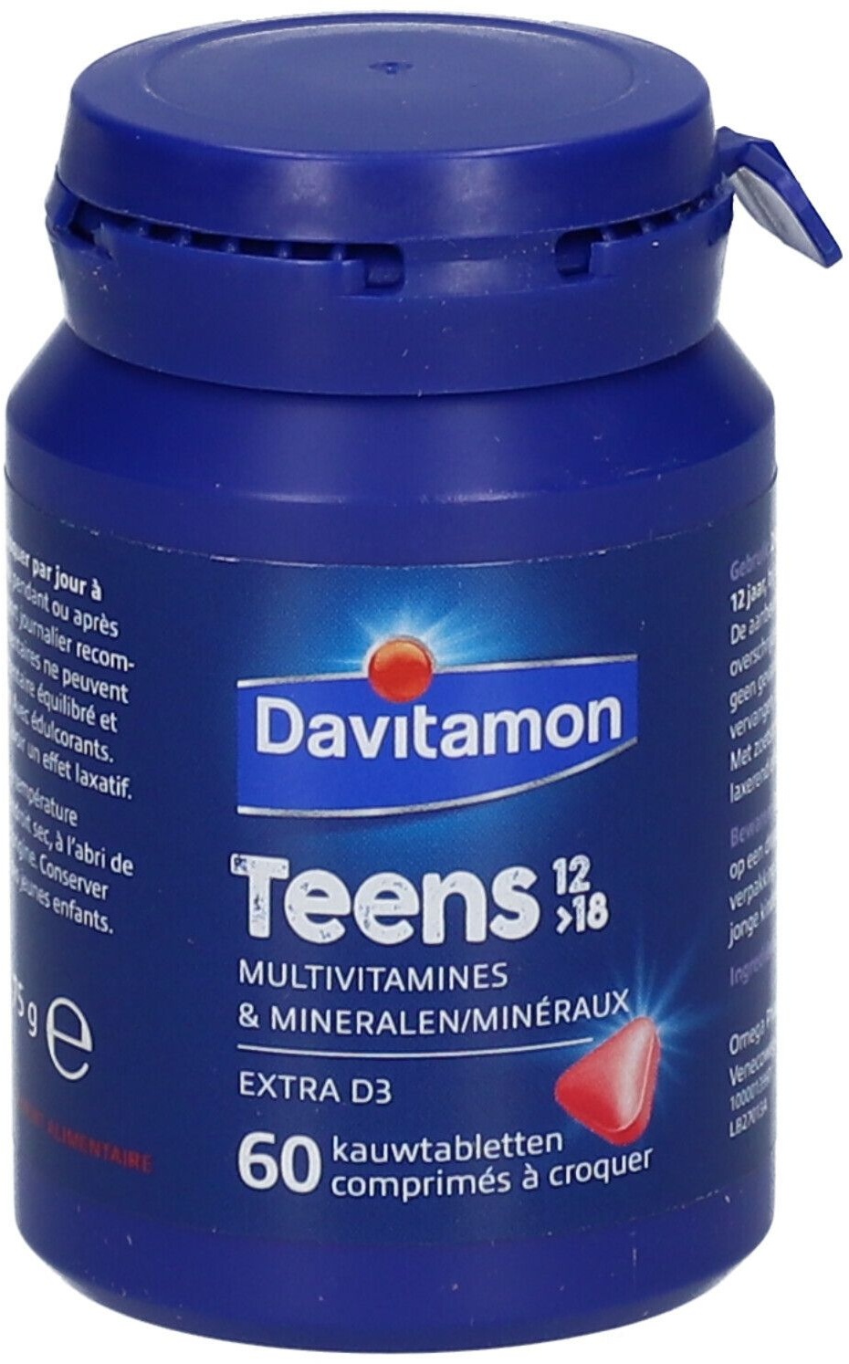 Davitamon Teens 12>18 Multivitamines Fraise - Énergie, Résistance 60 pc(s) comprimé(s) à croquer