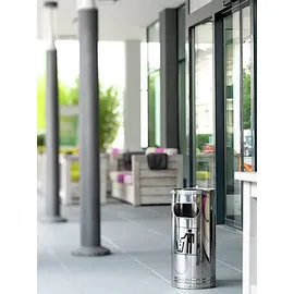 Wesco WESCO® Standascher, Edelstahl, 15 l Stahl mit Aschenbecher