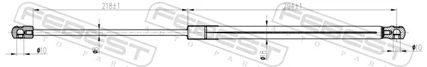 FEBEST Gasfeder, Koffer-/Laderaum 02117008 für NISSAN