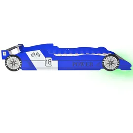 vidaXL Rennwagen-Bett 90 x 200 cm blau inkl. LED