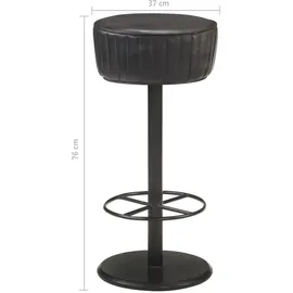 vidaXL Barhocker Schwarz Echtleder