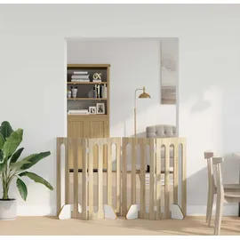 vidaXL Faltbarer Haustierzaun Braun 201 x 38 x 90 cm 4 St.