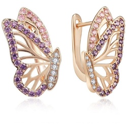 SOTOR Paar Ohrhänger Schmetterling Ohrringe für Frauen, Gold Hoop Ohrringe