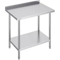 Vevor Edelstahl-Arbeitstisch, gewerblicher Arbeitstisch zur Lebensmittelzubereitung, robuster Arbeitstisch mit einstellbarer Höhe für Restaurant, Zuhause und Hotel Zubereitungstisch, 610 x 914 x 914mm