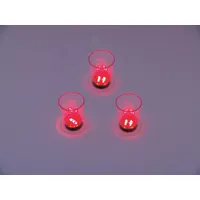 Europalms LED-Glas 2cl mit Würfelspiel, rot, 3x