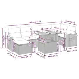 vidaXL Garten-Lounge-Set 8-tlg. grau/schwarz