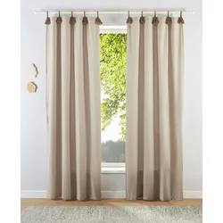 Gardine "Leger" Gr. 1, grau (taupe, beige), B:110cm H:145cm, Baumwolle, Baumwolle, LEGER HOME BY LENA GERCKE, Gardinen, blickdicht, Bio-Baumwolle, gewebt, verschiedene Größen