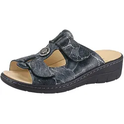 Pantolette BELVIDA, Damen, Gr. 38, blau (blau, bedruckt), Glattleder, klassisch, Schuhe