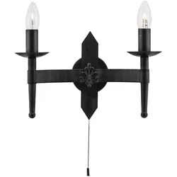 Cartwheel - 2-flammige Wandleuchte, Schwarzes Schmiedeeisen