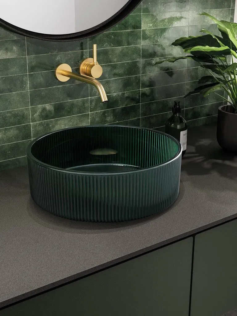 Glassdesign MADISON Aufsatzwaschtisch - Jagdgrün