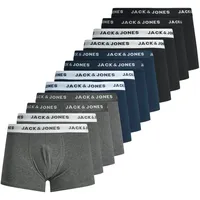 JACK & JONES Boxershorts 12 Einheiten Schwarz / Blau / Grau L