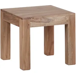 KADIMA DESIGN Couchtisch Massiv-Holz Akazie 45 cm breit Wohnzimmer-Tisch Design braun Landhaus-Stil Beistelltisch Natur-Produkt Wohnzimmermöbel Unikat modern