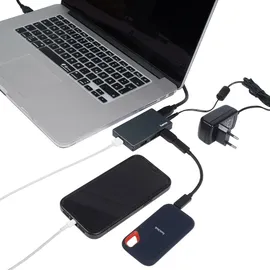 Hama 200115 USB-Hub, 4 Ports, 5 Gbit/s, Laden 00200115