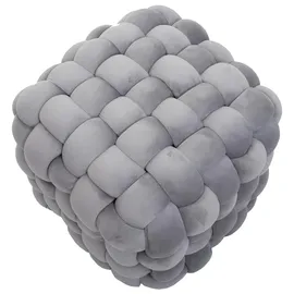 Mendler Hocker HWC-Q48 Samt 39 x 39 x 39 cm Dunkelgrau