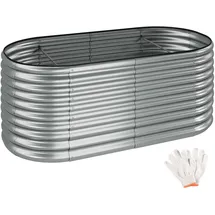 Tectake Hochbeet Flormma 200 x 100 x 80 cm Silber