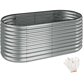 Tectake Hochbeet Flormma 200 x 100 x 80 cm Silber