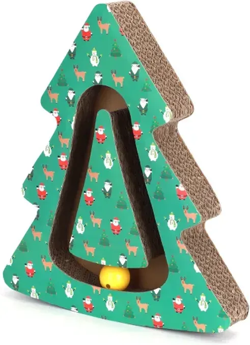 Weihnachtsbaum-Kratzspielzeug für Katzen (2-in-1)