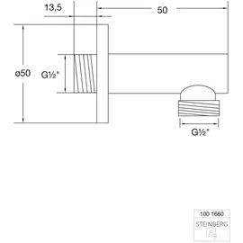 Steinberg Serie 100 Wandanschlussbogen G 1/2 gebürstet