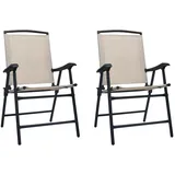 vidaXL Klappbare Gartenstühle 61 x 89 x 93 cm cremeweiß 2 St.