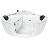 AcquaVapore Whirlpool Pool Badewanne Eckwanne Wanne W60H-TH 140x140cm mit Tür Walk-in-Pool passive Schlauch-Reinigung