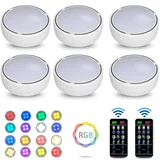 Bawoo Schrankleuchten Led Schrankbeleuchtung 6er Nachtlicht mit Fernbedienung Treppen Licht Unterbauleuchte Batteriebetrieben Schrank Lichter für Schlafzimmer, Kleiderschrank, Kabinett, Küche (Weiß)