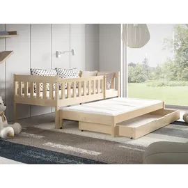 masseno Kinderbett STELLA 80 x 160 cm Kiefer massiv braun