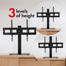 Maclean Brackets Universal TV-Ständer für RTV-Schrank max 40kg max VESA 600x400 für 32-75" TVs | Schwarz