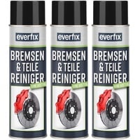 Everfix Bremsenreiniger Spray (3 x 500 ml) Bremsen und Teilereiniger - Reiniger ohne Aceton