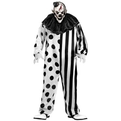 Fun World Kostüm Killer Clown XXL Halloweenkostüm, Furchteinflößendes Clownskostüm mit passender Maske weiß M-L