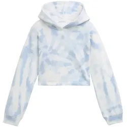 TOM TAILOR Mädchen Cropped Hoodie Sweatshirt mit Batik-Muster, grau, Farbverlauf, Gr. 152