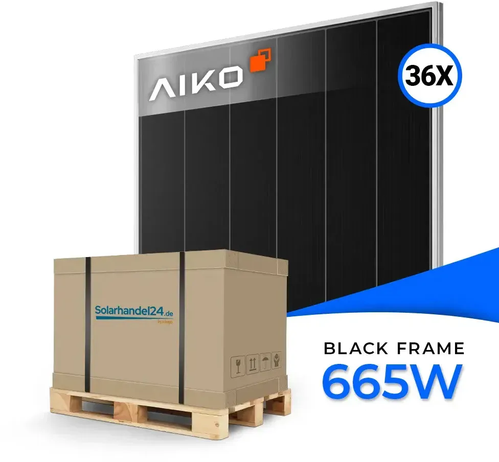 AIKO Solar 665W Glas-Glas Silver Frame Modul AIKO-A665-MDE72Dw Stellar 3N+72 Palette (36 Stk.) - 36 Stück Palette
