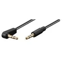 MicroConnect Audiokabel mini-phone 3,5 mm gewinkelt/gerade 1 m Schwarz