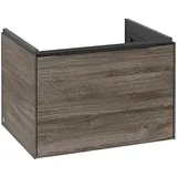 Villeroy & Boch Subway 3.0 Waschtisch-Unterschrank C575L1RK 62,2x42,9x47,8cm, mit LED/Griff Volcano black, stone oak