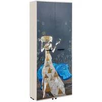 Finori Mid.you Schuhschrank 74x181.5x34 cm Samt - Beige