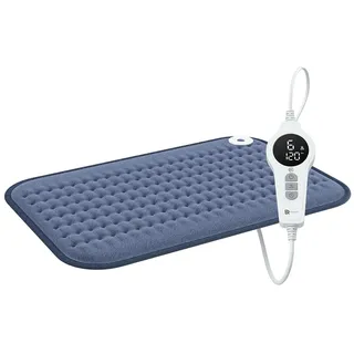 BR Bringer Infrarot Heizkissen mit Abschaltautomatik - Wärmekissen mit Tiefenwärme - 6 Heizstufen (25-60°C), Überhitzungsschutz, Waschbar, LED Display, Extra weiches Flanell (Blau, 45 x 30 cm)