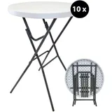 Baumarktplus Stehtisch klappbar Ø 80 cm Tischplatte Höhe 110 cm Stahlgestell Partytisc...
