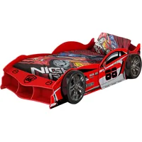 Vipack Spielbett Max 90 x 200 cm MDF glänzend rot Rennwagen