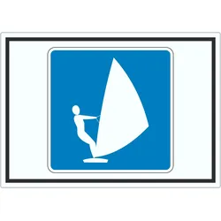 Surfen erlaubt Symbol Aufkleber A9 (37x52mm)