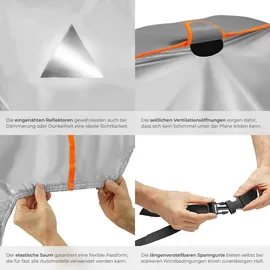 Tectake tectake® Autoplane, wasserdicht und atmungsaktiv, mit 4 mm Schaumstoffschicht, 3 längenverstellbare Spanngurte, inklusive Aufbewahrungstasche