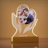 Rainsar Personalisiert Herz Fotorahmen, Acryl Personalisierte Herz Fotorahmen, Fotogeschenke für Valentinstag Jahrestag Muttertag Hochzeit Weihnachten, Familiengeschenke