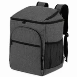 Mach1 Kühltasche Kühlrucksack mit isoliertem Hauptfach und Laptopfach grau