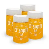 itenga 6X Windlicht Tischlicht aus Folie I O'zapft is! Bier I 10,0 x 21,0 cm I ideal als Tischdeko für bayrische Anlässe Oktoberfest, Mottoparty I geeignet für Teelichter oder LED-Kerzen