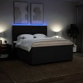 vidaXL Boxspringbett mit Matratze Schwarz 180x200 cm Stoff