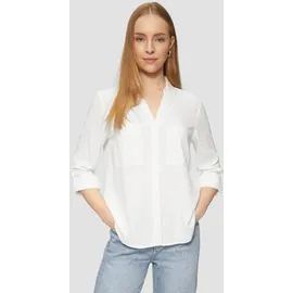 QS Viskosebluse mit Turn-up und aufgesetzten Taschen Beige 42
