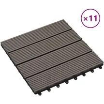 vidaXL Terrassenfliese Dunkelbraun 30 x 30 cm 11 St.