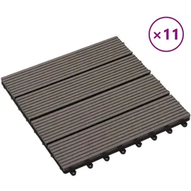 vidaXL Terrassenfliese Dunkelbraun 30 x 30 cm 11 St.