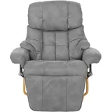 Robas Lund MCA Relaxsessel Calgary 2, Fernsehsessel Sessel, Stoff/Textil 150kg belastbar ~ hellgrau, naturbraun