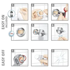Tesa Elegaant Metall und Milchglas, chrom, rostfrei