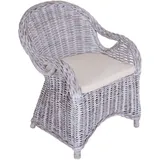 4x RATTANSESSEL KORBSESSEL Roma whitewash KORBSTUHL KORB RATTAN SESSEL STUHL