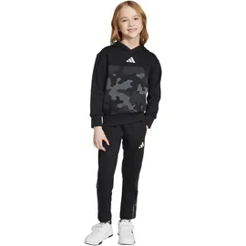adidas Seasonal Essentials Camo Fleece Jogginganzug Kinder JW2475 - black/white,